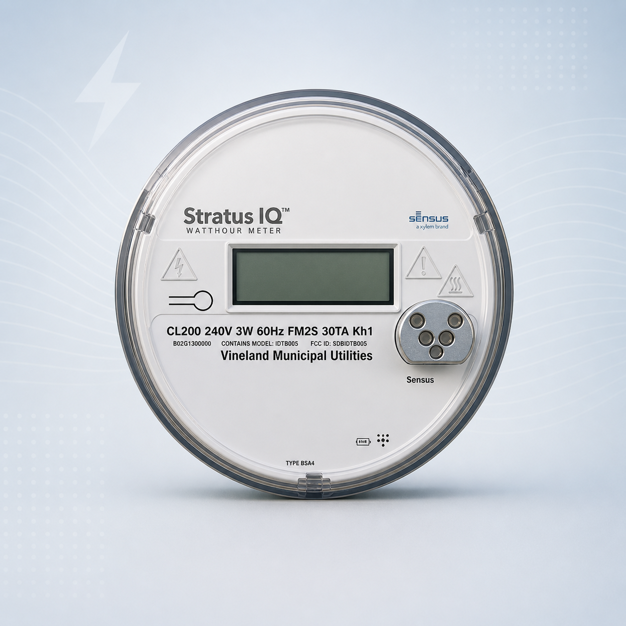 New AMI electric meter installed on a building